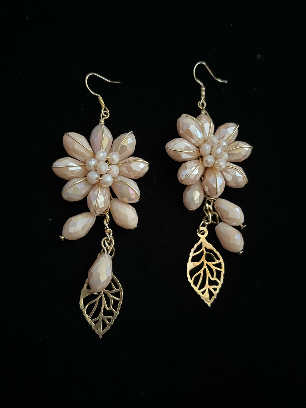 Hermosos aretes de cristal artesanales